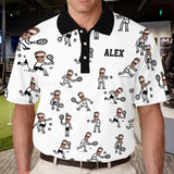 Gift For Tennis Dad, Husband, Son - Personalized Tennis Polo Shirt