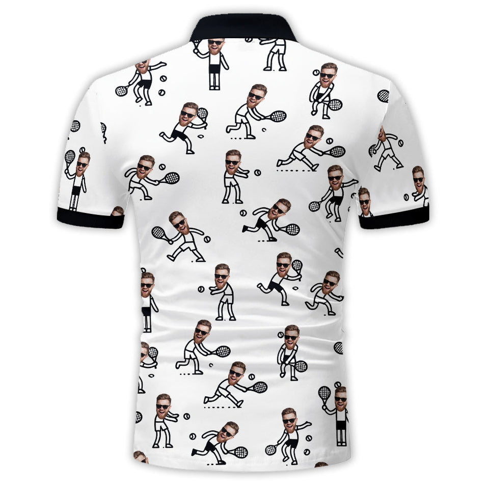 Gift For Tennis Dad, Husband, Son - Personalized Tennis Polo Shirt