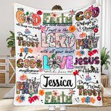 Pray Wait Trust - Personalized Christian Blanket