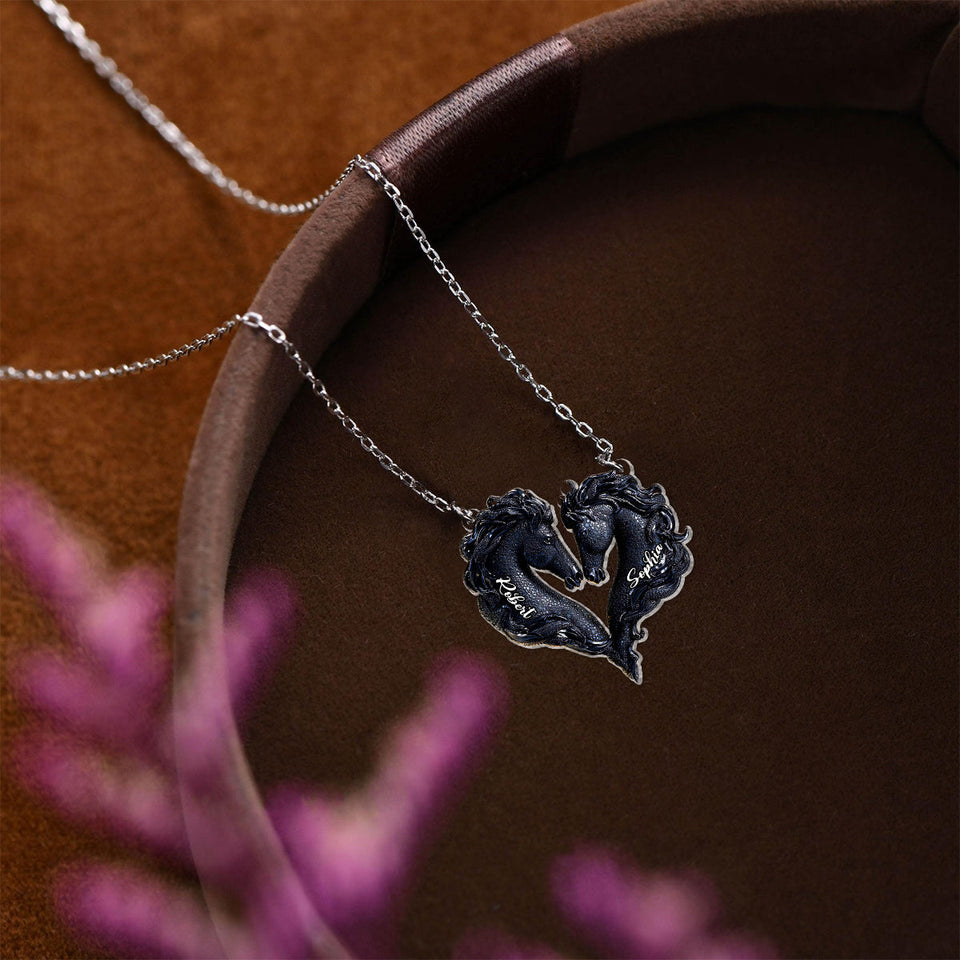 You & Me We Got This - Personalized Horse Custom Shaped Pendant Necklace