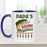 Papa Fishing Buddies - Personalized Fishing Accent Mug