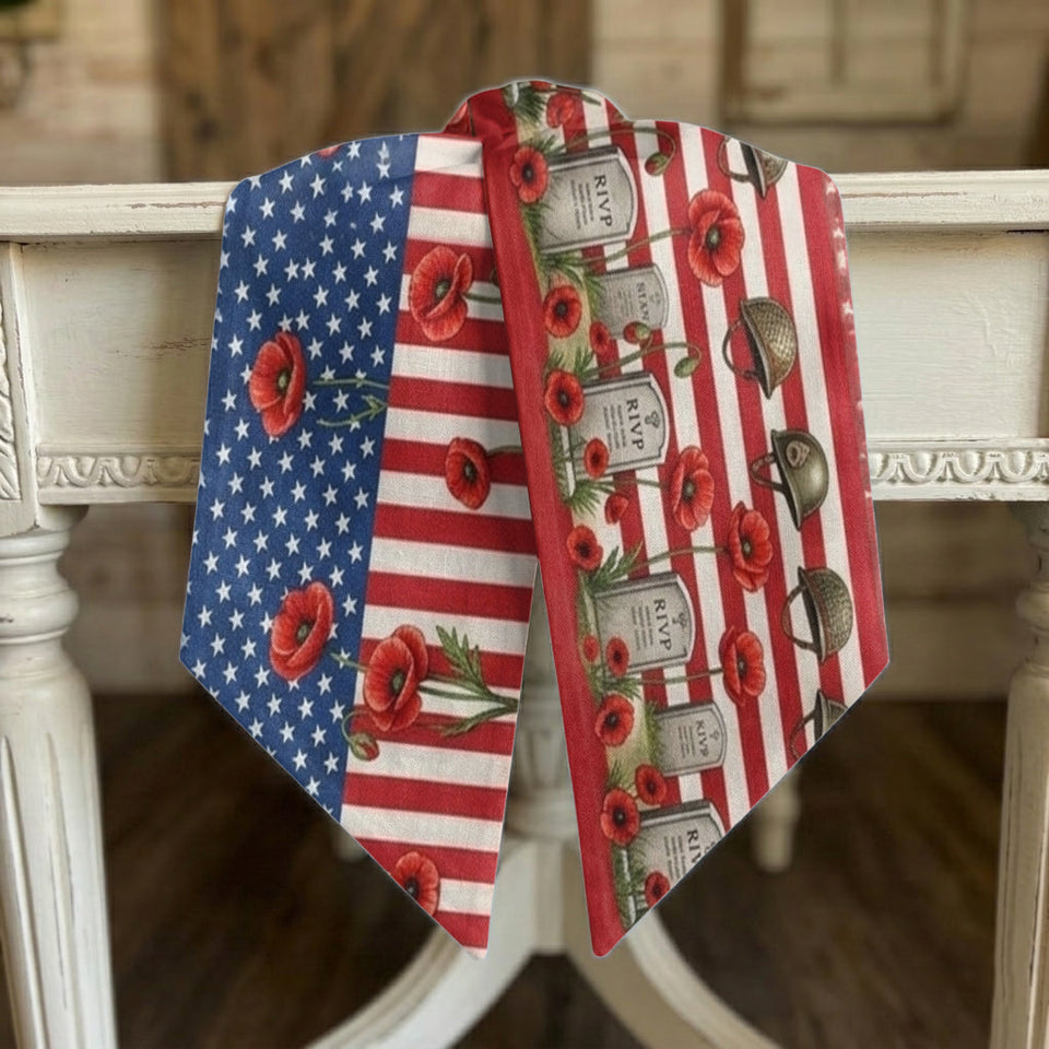 Honor The Fallen - Personalized Memorial Day Shaped Wood Sign With Sash