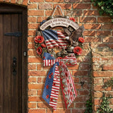 Honor The Fallen - Personalized Memorial Day Shaped Wood Sign With Sash