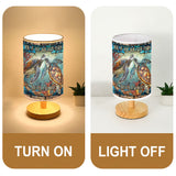 You & Me - Personalized Turtle Table Lamp with Wood Base