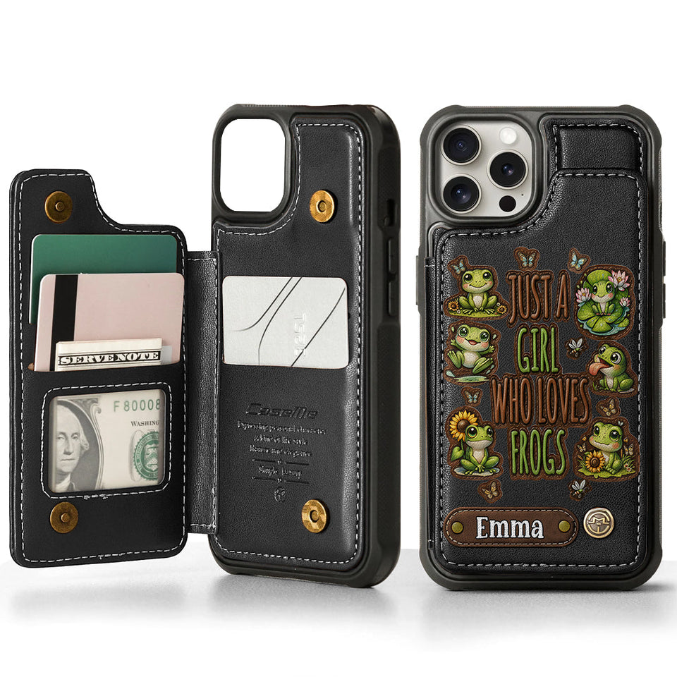 Just A Girl Who Loves Frogs - Personalized Frog Wallet Phone Case