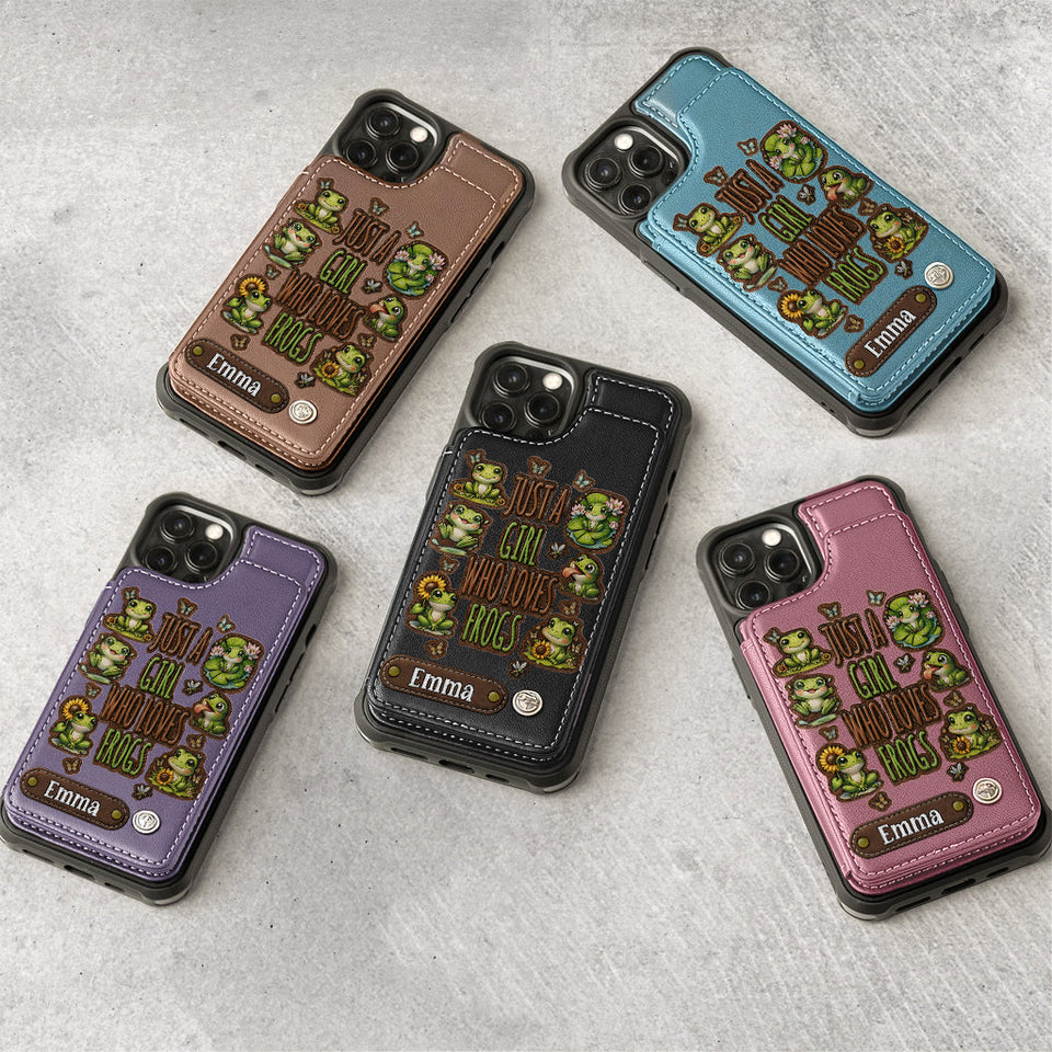 Just A Girl Who Loves Frogs - Personalized Frog Wallet Phone Case