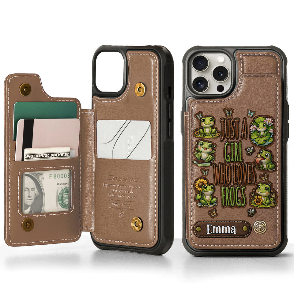 Just A Girl Who Loves Frogs - Personalized Frog Wallet Phone Case
