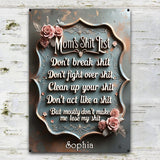 Mom's Shit List - Personalized Mother Rectangle Metal Sign