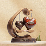Love Hearts Swing - Personalized Couple Plaque With Charm