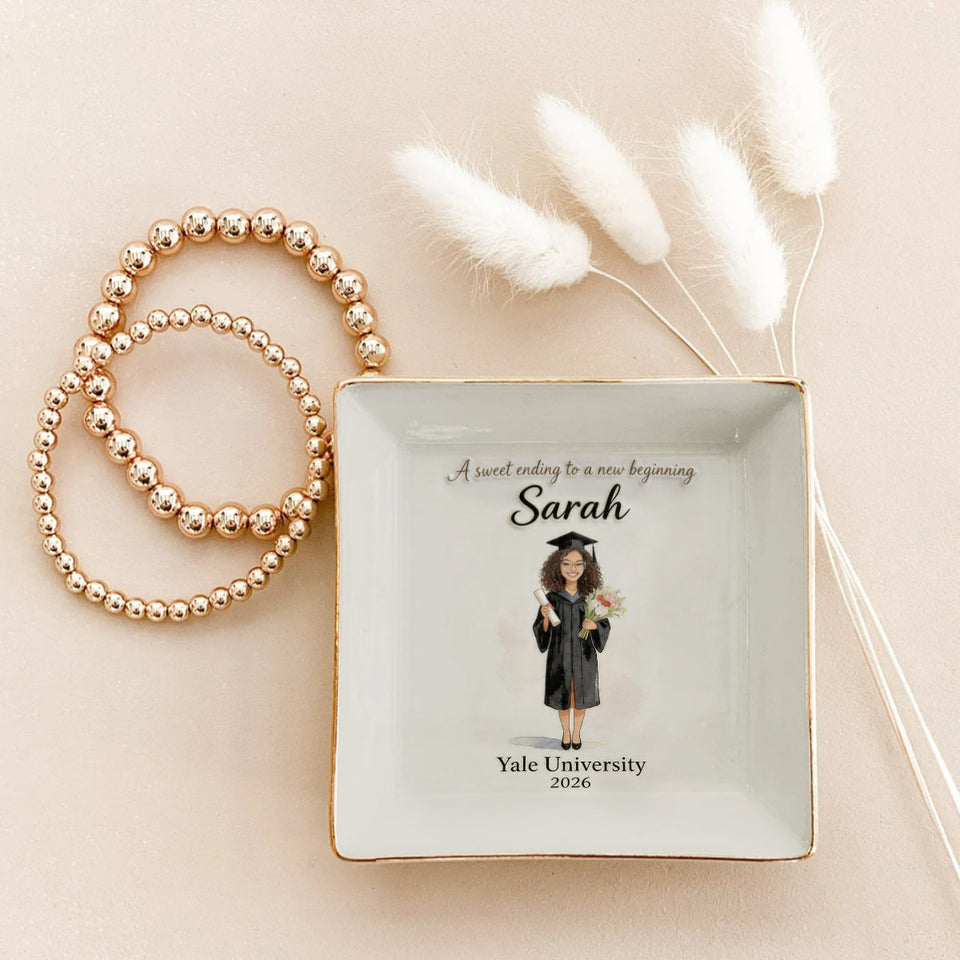New Begining - Personalized Graduation Fully Printed Jewelry Dish