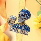 Funny Registered Nurse Skull - Personalized Nurse Pin
