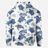 Toile De Jouy Patterm, Blue Dolphin, Turtle,... - Personalized Sea Lover All Over Shirt