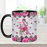 Be a Flamingo In a Flock of Pigeons - Personalized Flamingo Accent Mug