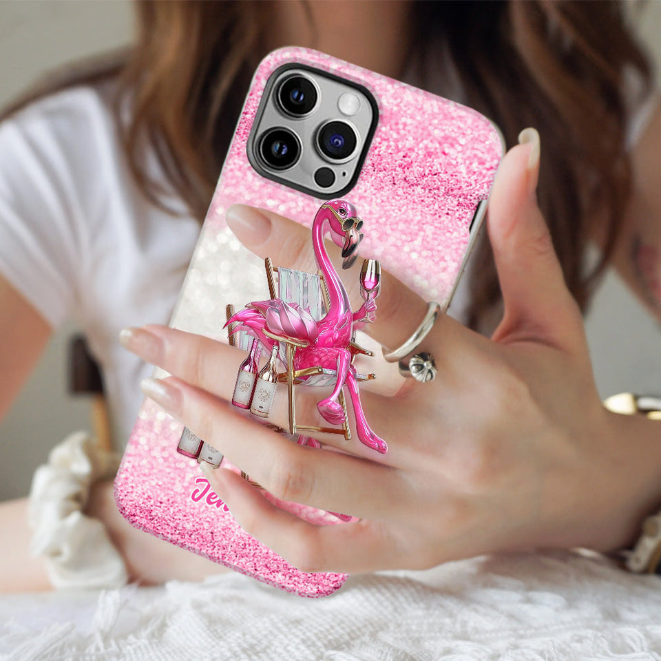 Be a Flamingo In a Flock of Pigeons - Personalized Flamingo Full Print Phone Case