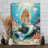 Custom Any Photo - Mermaid - Personalized Kid Canvas And Poster
