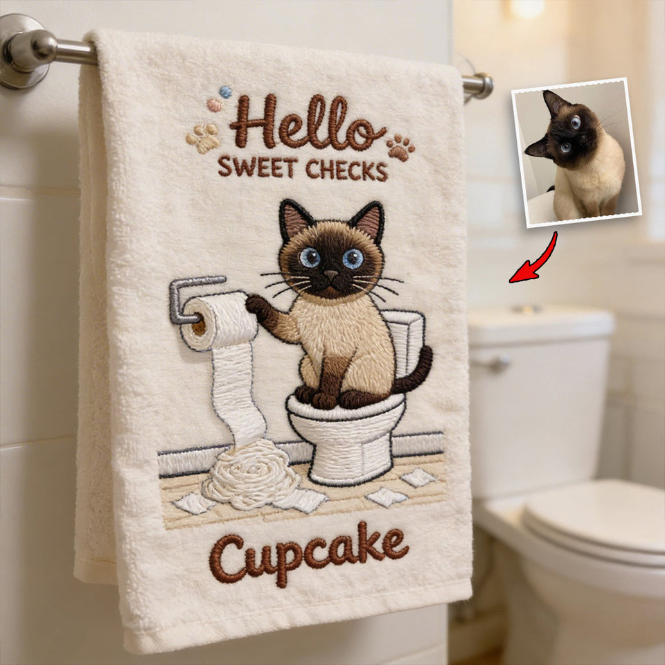Funny Pet Bathroom Towel - Personalized Cat Towel