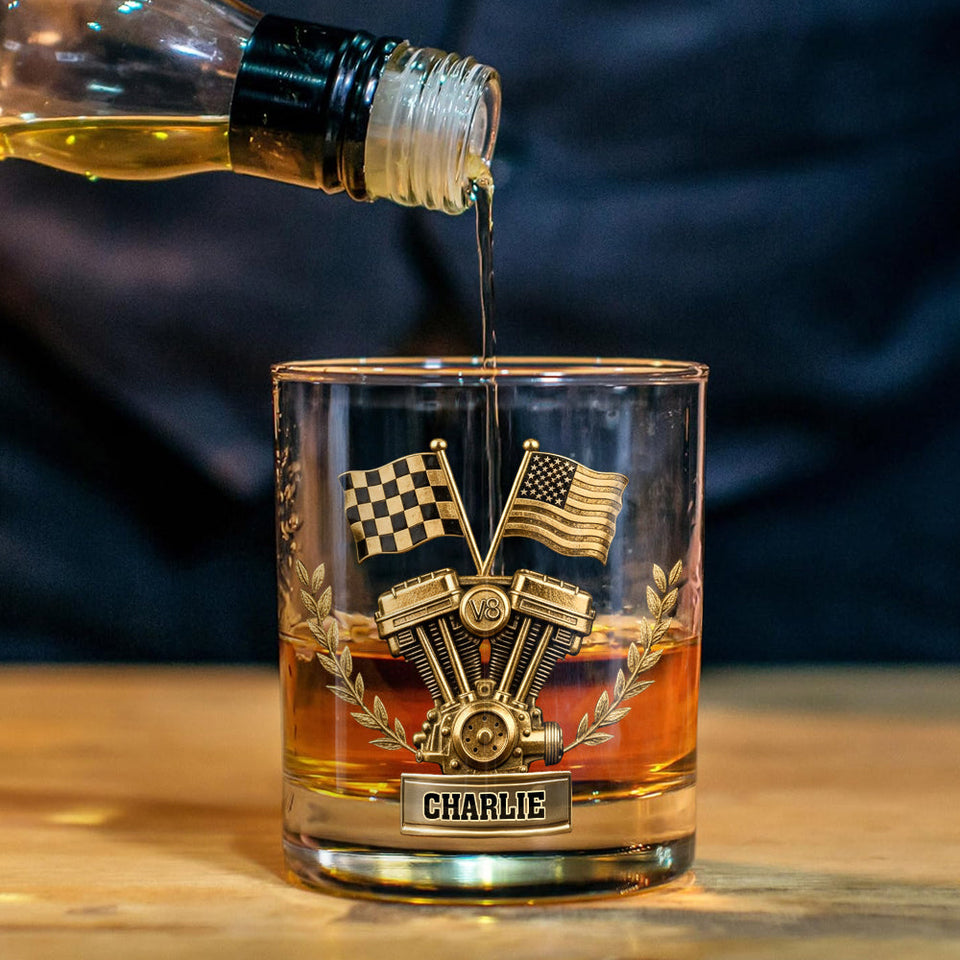 Powerful V8 Engine Car Lover Whiskey Decanter Set