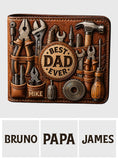 Custom Title Best Gift For Dad/Grandpa - Personalized Father Leather Wallet