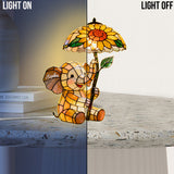 Baby Elephant With Sunflower - Personalized Elephant Acrylic LED Night Light