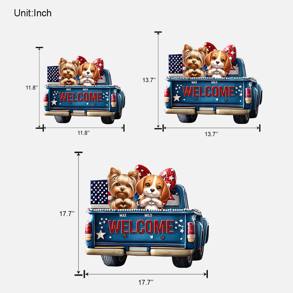 Welcome - Personalized Dog Custom Shaped Wood Sign