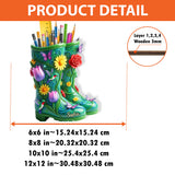Gardening Boots With Flowers - Personalized Gardening Wooden Pen Holder