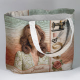 Any Photo Love Sewing - Personalized Sewing Quilted Tote Bag
