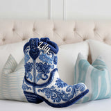 Strong Cowgirl - Personalized Cowgirl Faux Fur Shaped Pillow