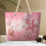Summer Vibes - Personalized Sea Lover Beach Bag With Charms
