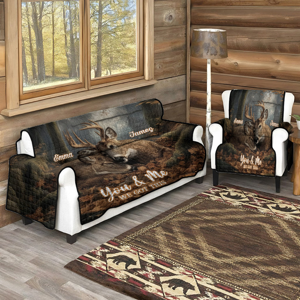 You & Me - Personalized Hunting Sofa/Couch Cover
