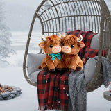 You & Me We - Personalized Highland Cow Faux Fur Shaped Pillow