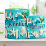 Love Surfing - Personalized Surfing Accent Mug & Coaster