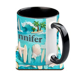 Love Surfing - Personalized Surfing Accent Mug & Coaster