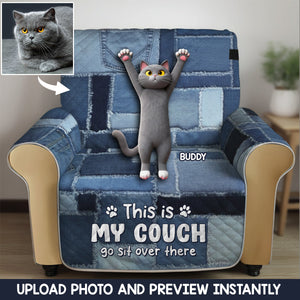 Playful Cat - Personalized Cat Quilted Sofa/Couch Cover