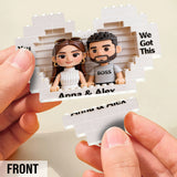 Together We Build A Life We Love - Personalized Couple Heart Building Brick Blocks Printed On Both Sides