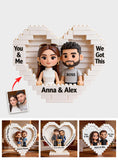 Together We Build A Life We Love - Personalized Couple Heart Building Brick Blocks Printed On Both Sides