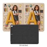 Custom Alphabet, Any Photo - Personalized Teacher Tablet Cover With Pen Slot