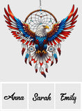 Patriotic Eagle - Personalized Bald Eagle Window Hanging Suncatcher Ornament