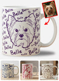Unique Pet Gift, Badly Drawn Minimalist - Personalized Dog Mug