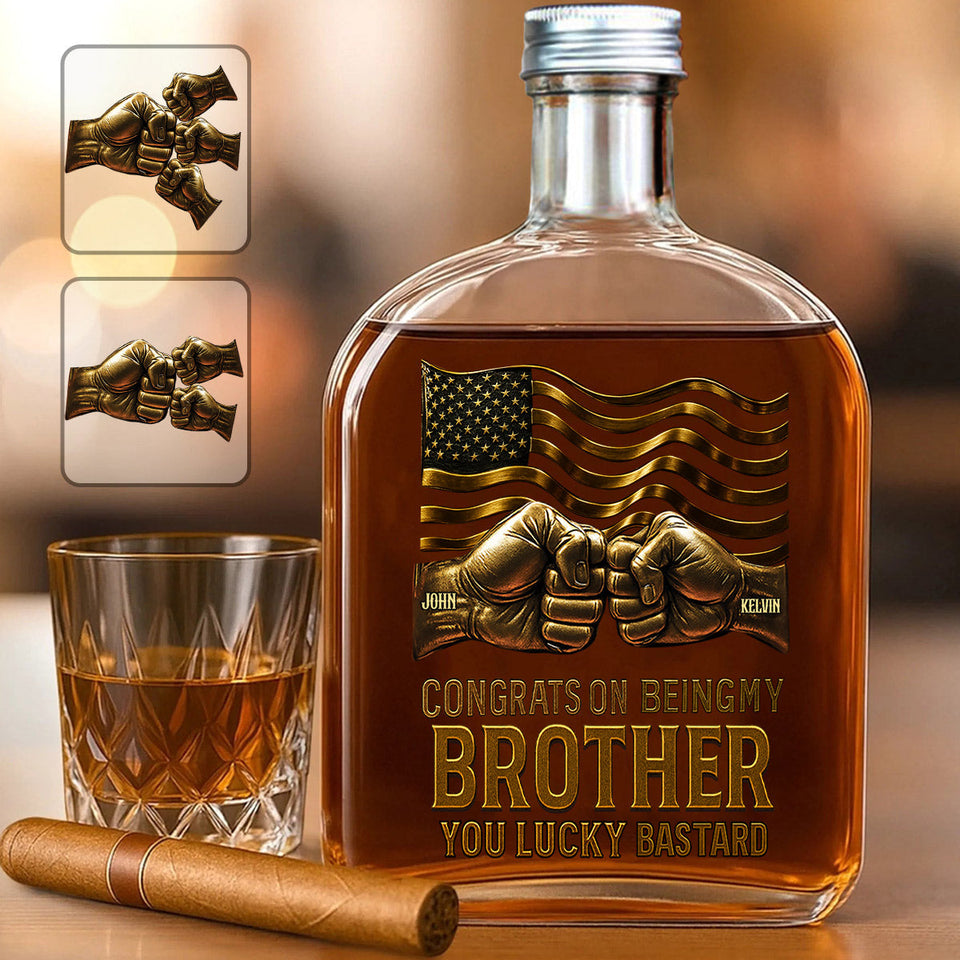 Congrat On Being My Brother - Personalized Sibling Wine Bottle