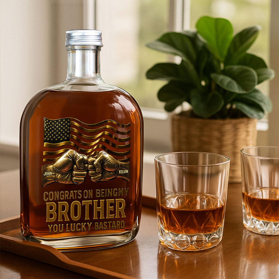 Congrat On Being My Brother - Personalized Sibling Wine Bottle