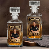 Custom Any Photo - Personalized Police Officer Whiskey Decanter Set