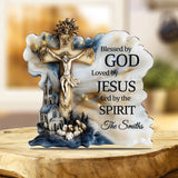 Blessed By God - Personalized Christian Custom Shaped Acrylic Plaque