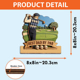Best Dad By Par - Personalized Father 3 Layered Big Freestanding