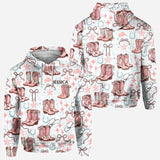Coquette Cowgirl Boots and Bows - Personalized Cowgirl All Over Shirt