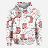 Coquette Cowgirl Boots and Bows - Personalized Cowgirl All Over Shirt