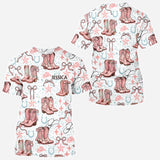 Coquette Cowgirl Boots and Bows - Personalized Cowgirl All Over Shirt