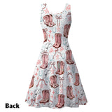 Coquette Cowgirl Boots and Bows - Personalized Cowgirl Sleeveless Dress