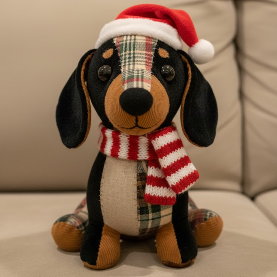 Pet Christmas Quilt - Personalized Dog Faux Fur Shaped Pillow
