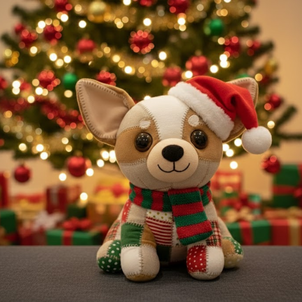 Pet Christmas Quilt - Personalized Dog Faux Fur Shaped Pillow