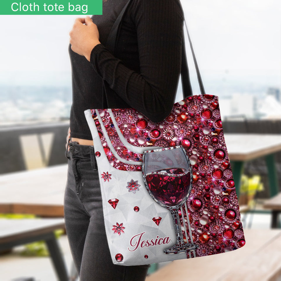 Just A Girl Who Loves Wine - Personalized Wine Tote Bag
